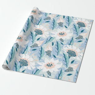 met de hand geschilderd floreel patroon met groot cadeaupapier