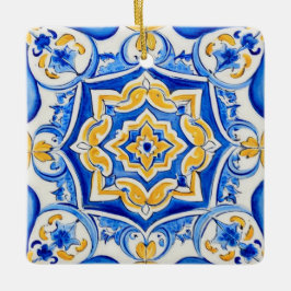 Met de hand geschilderd majolicapatroon keramisch ornament