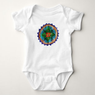Met de hand geschilderd mandala Baby Jersey Bodysu Romper