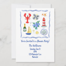 Met de hand geschilderd Nantucket thema dinerfeest