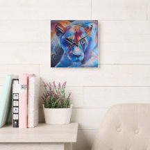 Met de hand geschilderd portret van wilde kat