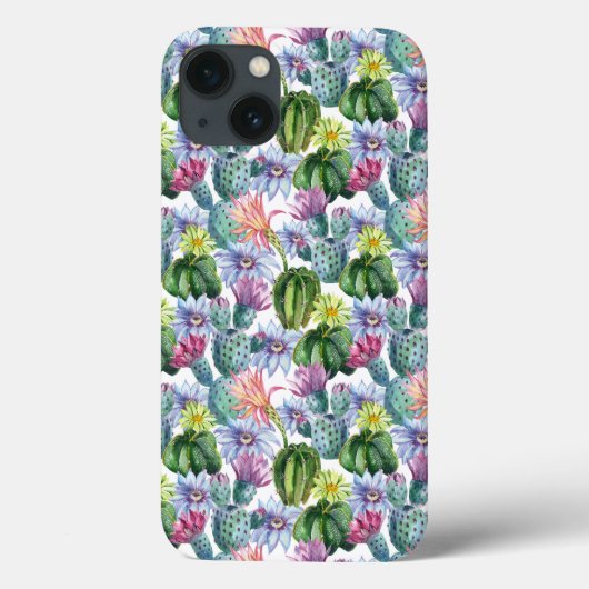 Met de hand geschilderd waterverf cactuspatroon Case-Mate iPhone case (Achterkant)