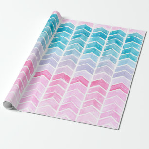Met de hand geschilderd waterverf, geometrisch bla cadeaupapier