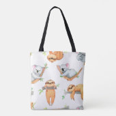 Met de hand geschilderd waterverf tropisch schatti draagtas (Achterkant)