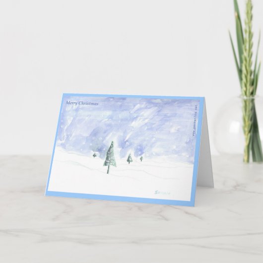 Met de hand geschilderd Wenskaart 01 van Kerstmis Feestdagen Kaart (Voorkant)