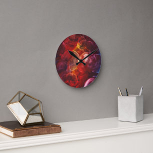 Met de hand geschilderde abstracte fantasieschilde ronde klok