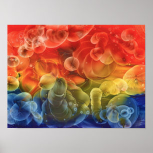 Met de hand geschilderde abstracte schildering in poster