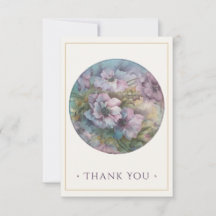 Met de hand geschilderde Anemonen Dankkaart — Plum
