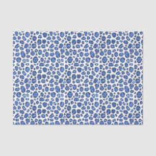 Met de hand geschilderde blauwe en witte luipaard tissuepapier