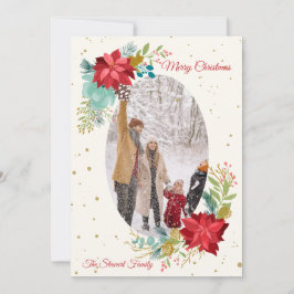 Met de hand geschilderde bloemenfoto vakantiekaart feestdagenkaart