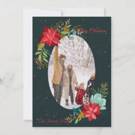 Met de hand geschilderde bloemenfoto vakantiekaart feestdagenkaart