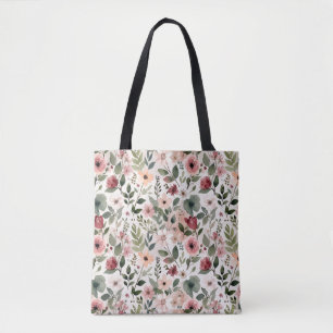 Met de hand geschilderde bloesems in moderne water draagtas