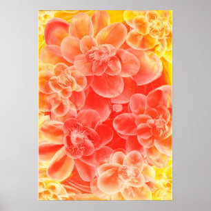 Met de hand geschilderde Gouache Bloemen in warme Poster