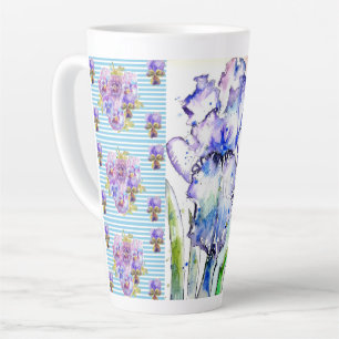 Met de hand geschilderde Iris Irissen Bloem Bloeme Latte Mok