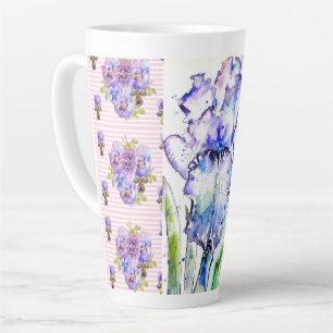 Met de hand geschilderde Iris Irissen Bloem Bloeme Latte Mok