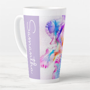Met de hand geschilderde Iris Irissen Bloem Bloeme Latte Mok