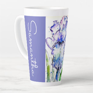Met de hand geschilderde Iris Irissen Bloem Bloeme Latte Mok