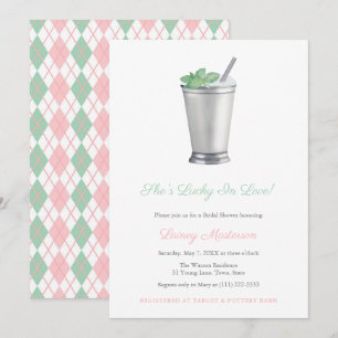 Met de hand geschilderde Mint Julep Argyle Derby B Kaart