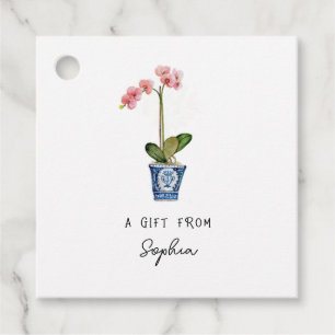 Met de hand geschilderde Orchidee bloem cadeau Lab Bedankjes Labels