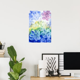 Met de hand geschilderde pastel bloem abstract in poster