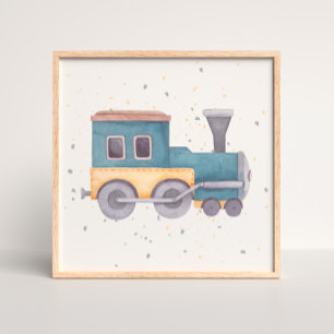 Met de hand geschilderde poster voor de babyjongen