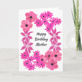 Met de hand geschilderde roze bloemen persoonlijk kaart