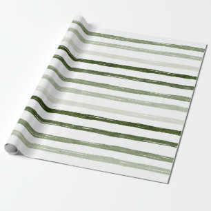 Met de hand geschilderde saliegroene watercolorstr cadeaupapier