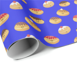 met de hand geschilderde, schattige Hannukah-dough Cadeaupapier