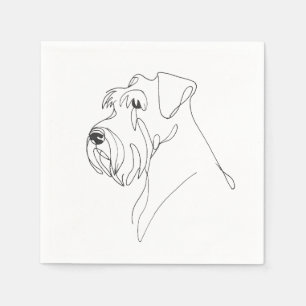 Met de hand geschilderde Schnauzer minimalistische Servet