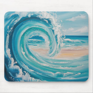 Met de Hand Geschilderde Tropische Surf Golf Hawai Muismat