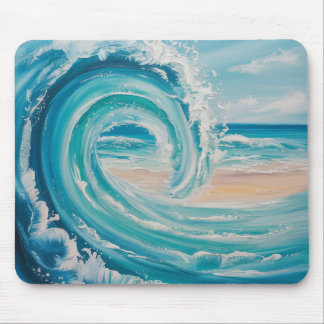 Met de Hand Geschilderde Tropische Surf Golf Hawai Muismat