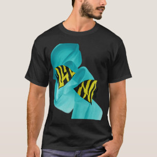 Met de hand geschilderde twee vissen op golf t-shirt