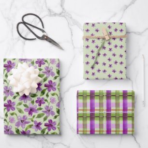 Met de hand geschilderde waterverf florale pleiste inpakpapier vel