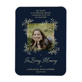 Met de Hand Geschreven Chic Sierlijk Navy Trouwher Magneet