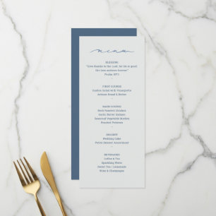 Met de hand geschreven Christelijk Trouwmenu met Z Menu