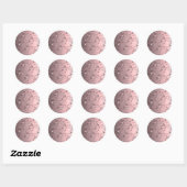 Met de hand geschreven "Dank je wel" Roze Zilver Ronde Sticker (Vel)