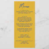 Met de hand geschreven geel blauw Italiaans huweli Menu (Voorkant)