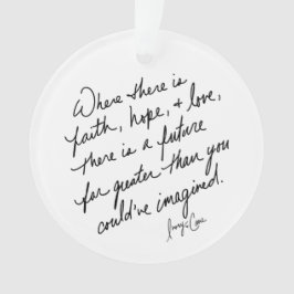 Met de hand geschreven geloof hoop en liefde spiri ornament