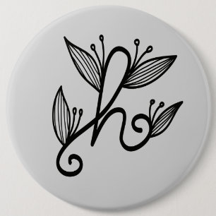 met de hand geschreven h ronde button 6,0 cm