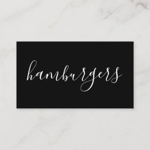 met de hand geschreven hamburgers visitekaartje