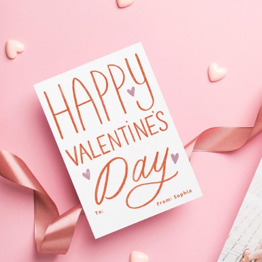 Met de hand geschreven Happy Valentine's Day Foto Kaart