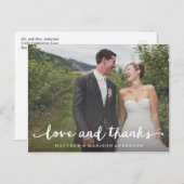 met de hand geschreven | Huwelijk Dank u Briefkaar Briefkaart (Voorkant / Achterkant)