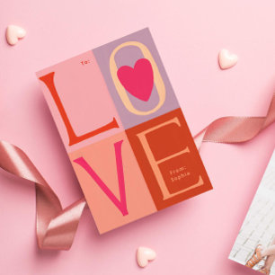 Met de hand geschreven LOVE-brieven Valentijnsfoto Kaart