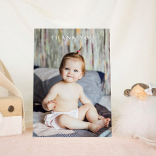 Met de hand geschreven moderne baby shower bedank briefkaart
