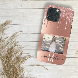 Met de hand geschreven naam Rose Gold Metal Glitte iPhone 13 Pro Hoesje