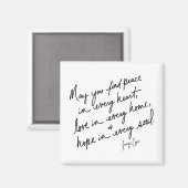 Met de hand geschreven Vrede Liefde & Hoop Spiritu Magneet (Voorkant / Achterkant)