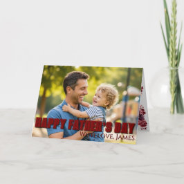 Met de hand geschreven witte script foto Vaderdag Kaart