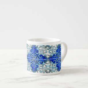 Met de hand gesneden tegeldesign 6 geschilderd in espresso kop