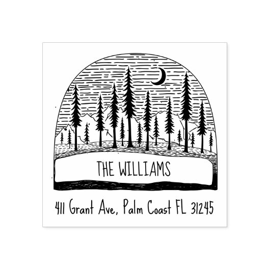 Met de hand getekend adres landschapsfamilie met p 	rubberstempel (Afrduk)