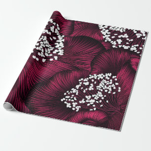 Met de hand getekend bloempatroon met camelia bloe cadeaupapier